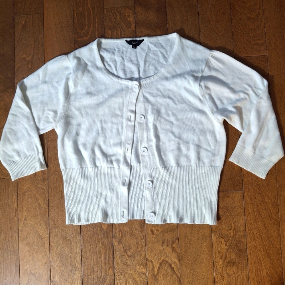 White cropped cardigan